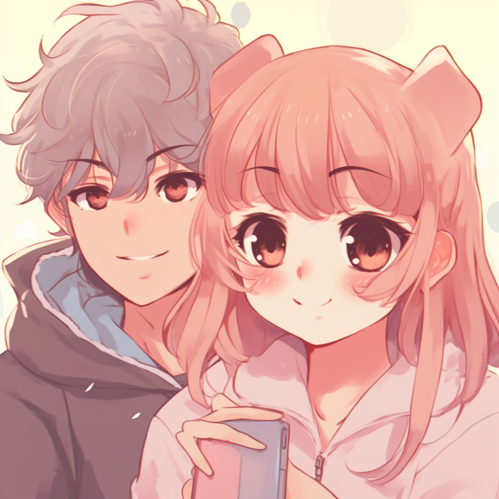 Anime character with colorful hair, exhibiting vibrant tones and remarkable hair details. adorable kawaii anime pfp illustrations