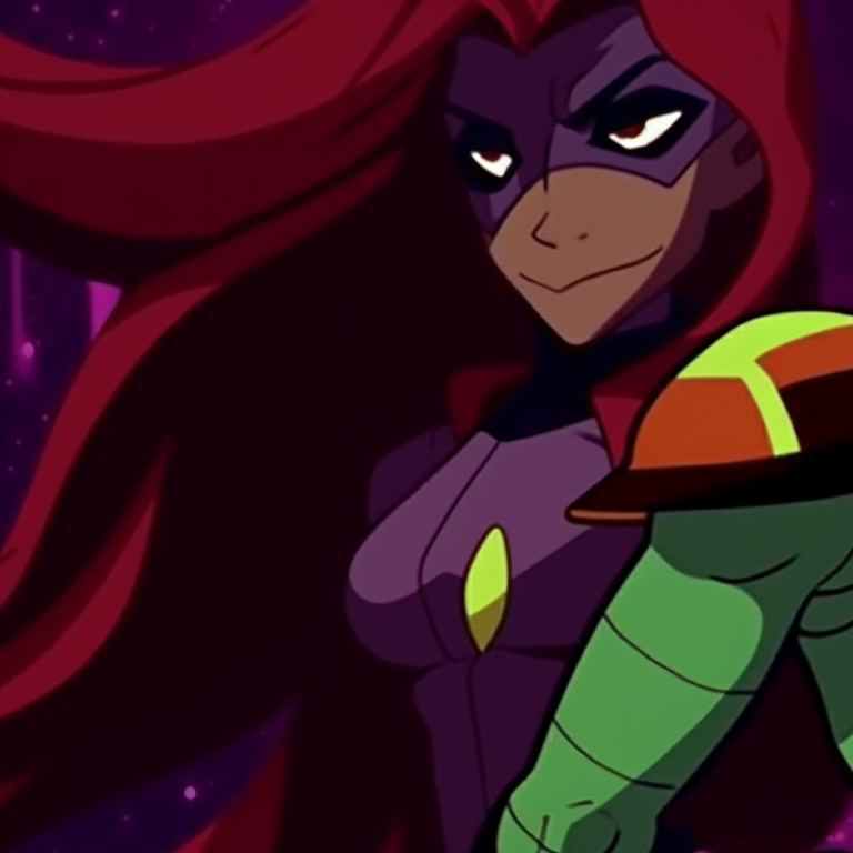 Robin and Starfire in a calm pose, cool color palette and soft lines. teen titans robin and starfire matching pfp pfp for discord.