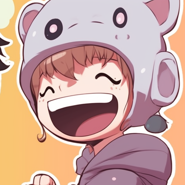 Images of two characters, bold lines, oversaturated colors, bursting in laughter. funny memes pfp for matching pfp for discord.