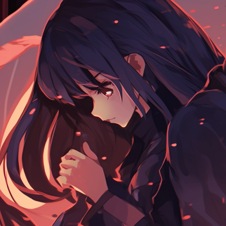 Two characters, sparkles and pastel colors, gazing into each other's eyes. anime boy-girl matching pfp pfp for discord.