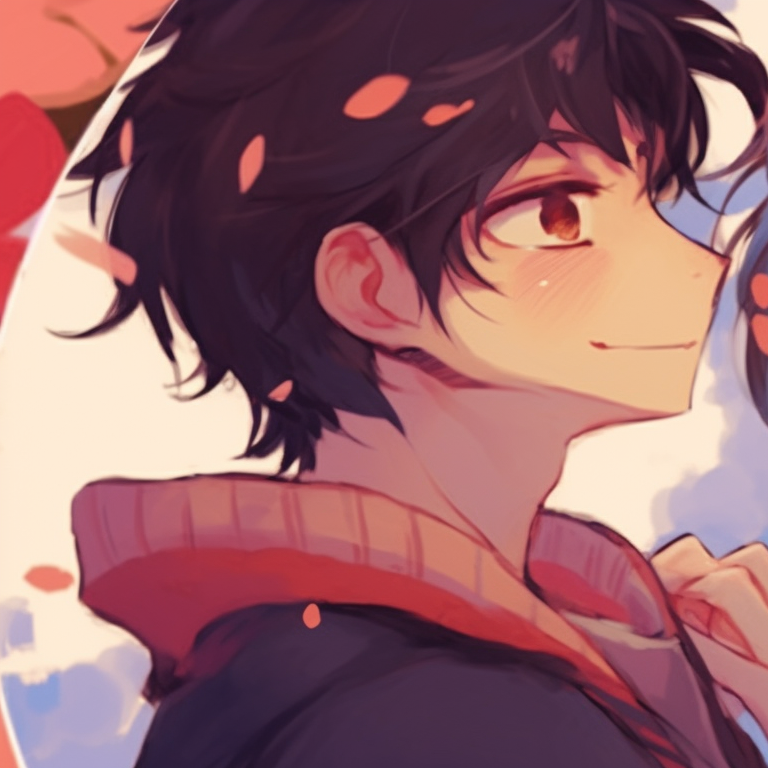 Two characters ready for battle, use of strong lines and focused expressions. manga themed couple pfp matching pfp for discord.