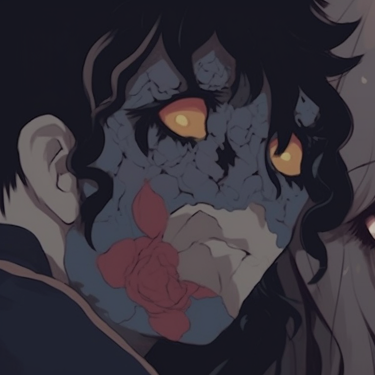 Two identical characters, exact mirroring position and dual color backlight pfp matching anime characters pfp for discord.