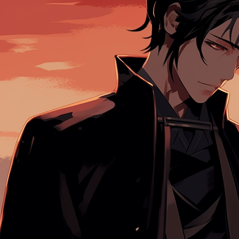 Two characters in fierce battle poses, dynamic strokes and intense shades. anime matching pfp for couples pfp for discord.