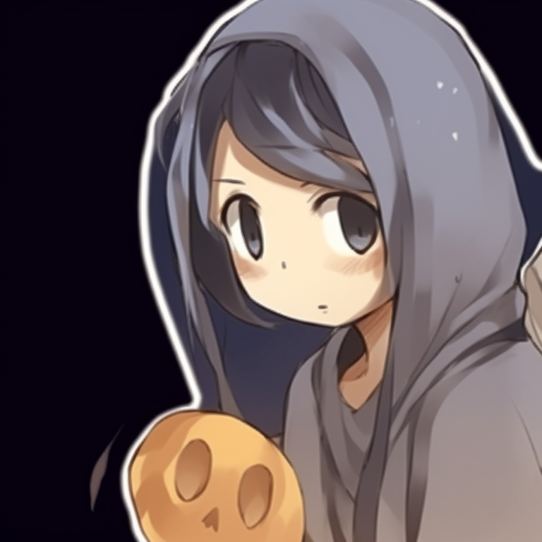 Close-up of two characters in witch and wizard outfits, high contrast with dark colors. classic halloween matching pfp pfp for discord.