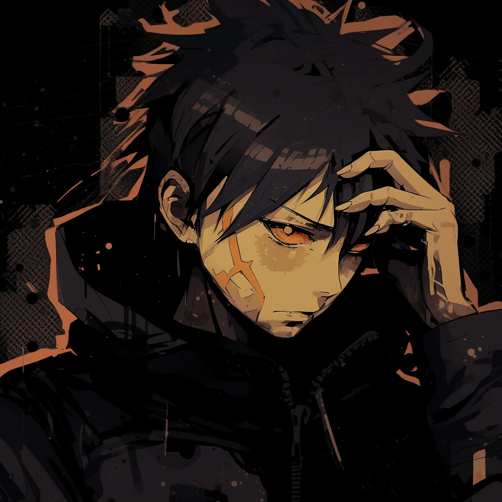 Close-up of Naruto's eyes, high contrast grunge effects and vibrant red details. trending grunge anime pfp