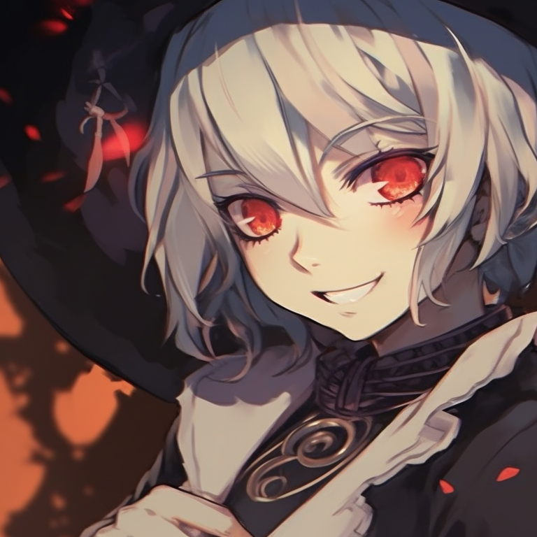 Two characters, one decked out as a skeleton and the other as a reaper, bold lines and intense facial expressions. halloween-inspired anime matching pfps pfp for discord.