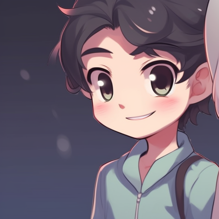 Two characters sharing candies, pastel colors and kawaii style. matching pfp for friends featuring cartoons pfp for discord.