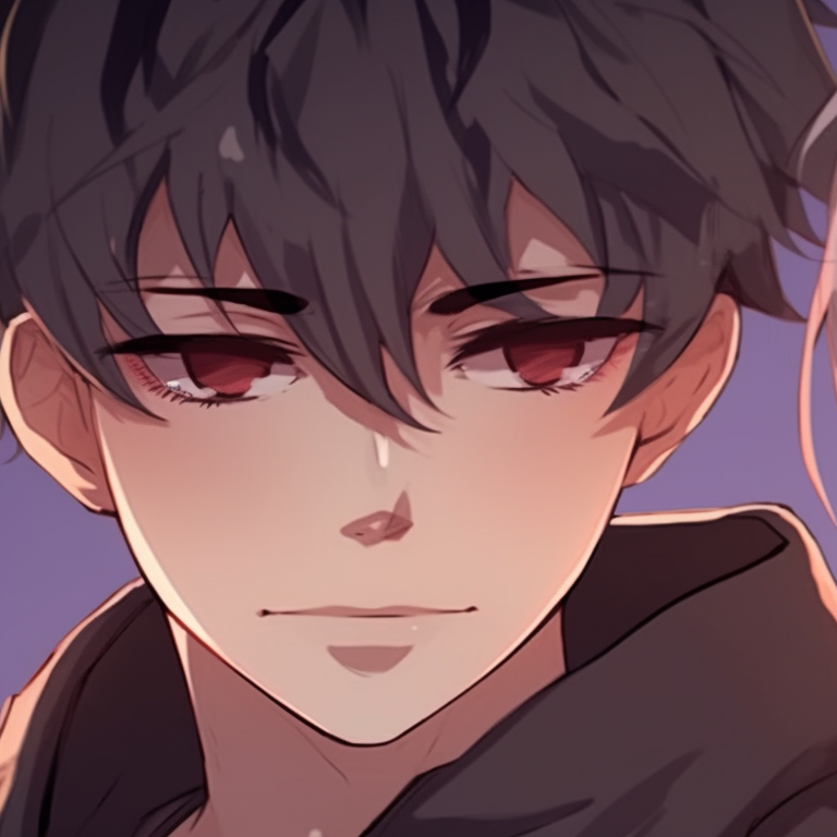 Two characters, fiery background and bold outlines, in a tight embrace. bl matching pfp creator pfp for discord.