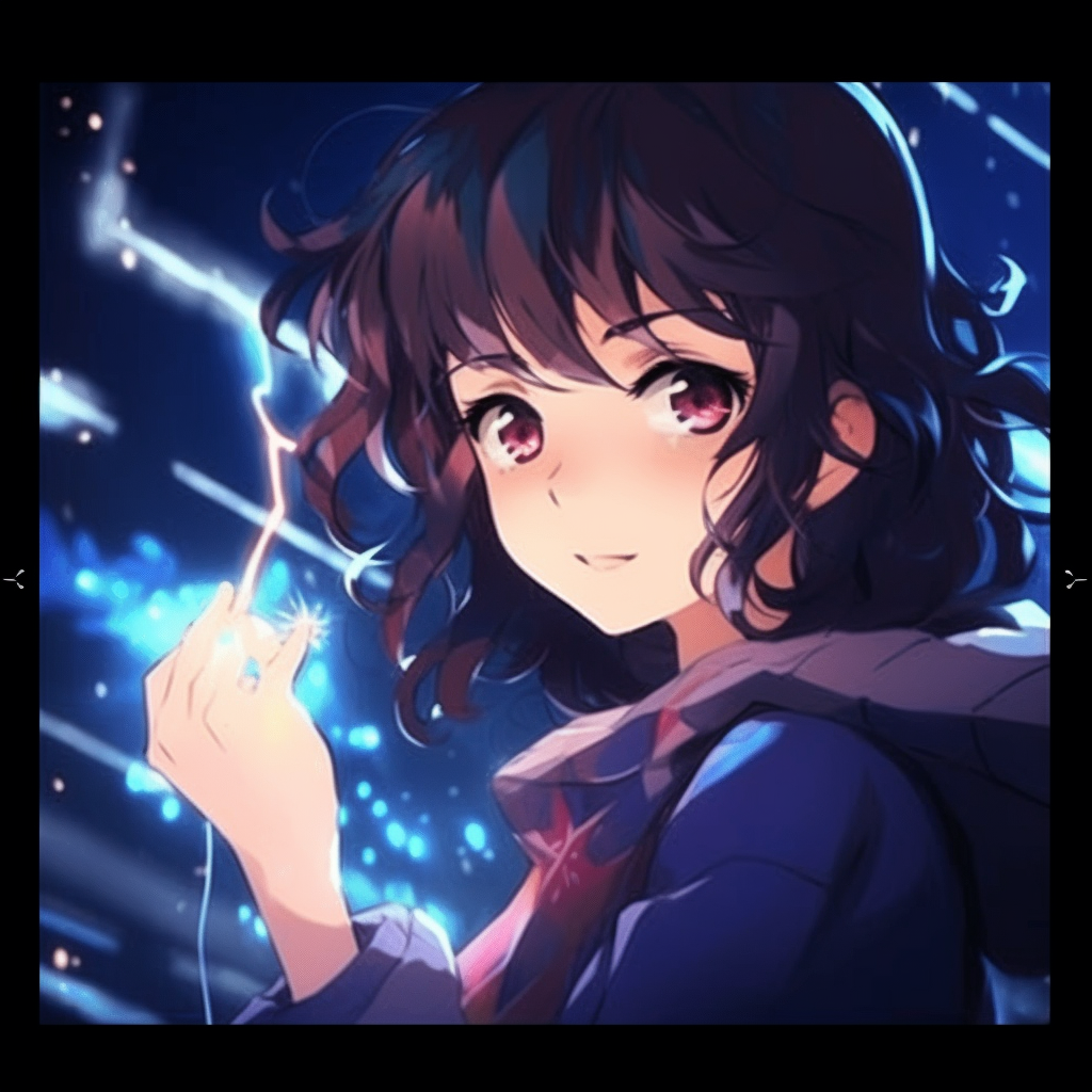 Anime girl submerged in water, intense blue hues with light refracting effects. anime girl pfp gif collection