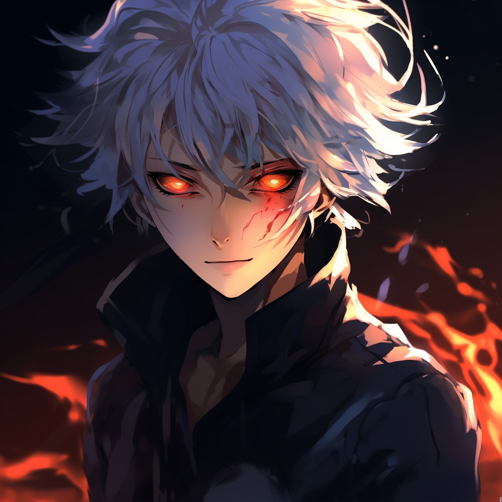 A close-up shot of an anime boy's face, highlighting intricate shading and bold linework. 4k anime boy profile photos