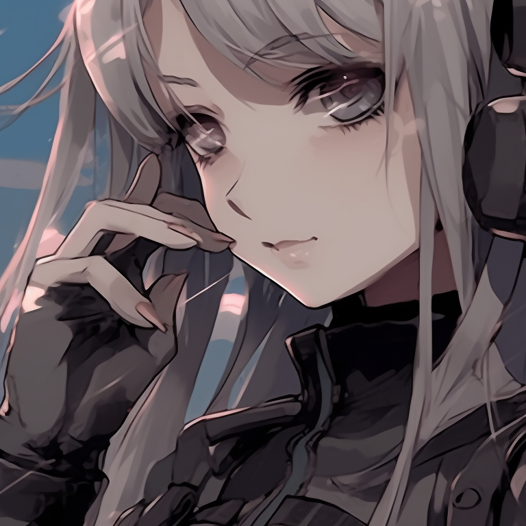 Two characters as silhouettes, minimalistic style, utilizing a cool color palette. amazing matching anime pfp pfp for discord.