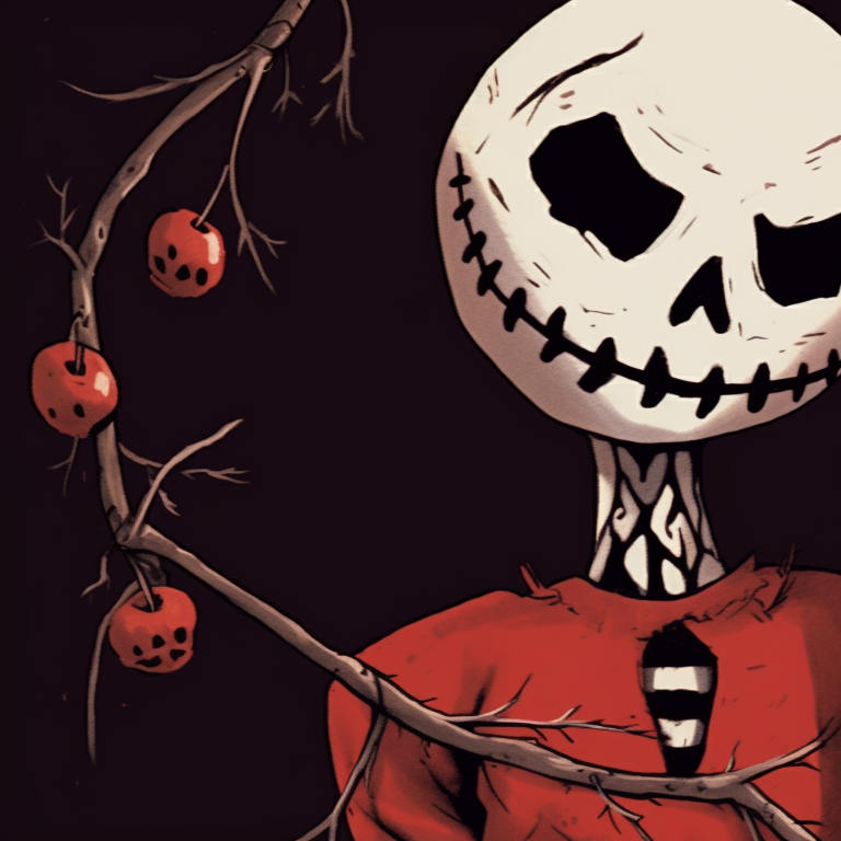 Two characters sharing a terrifying gingerbread cookie, detailed lines highlighting the horror inscribed on their faces. matching scary christmas pfp horror film art pfp for discord.