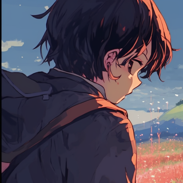 Two magical characters, inverted color scheme and psychedelic atmosphere, mirroring positions. anime pfp matching with unique style pfp for discord.