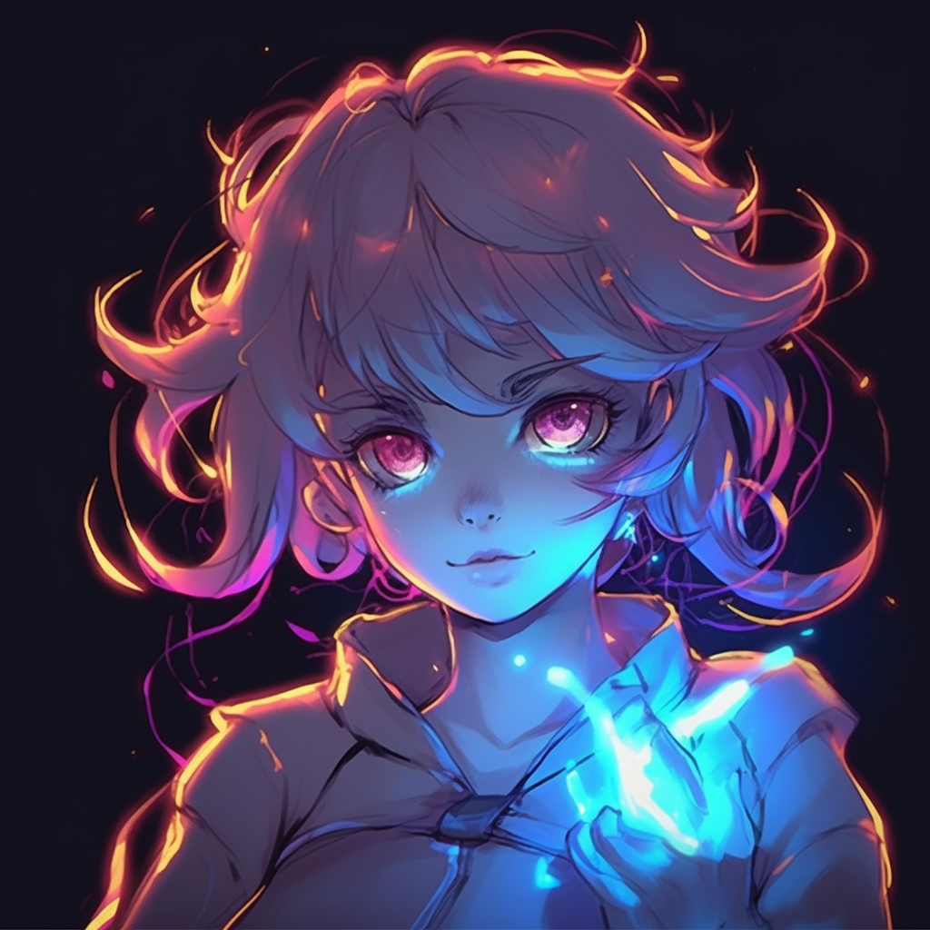 Mysterious anime character's glowing eyes emerging through a misty fog, with use of lighter colors and soft shading. mysterious anime characters with glowing eyes pfp