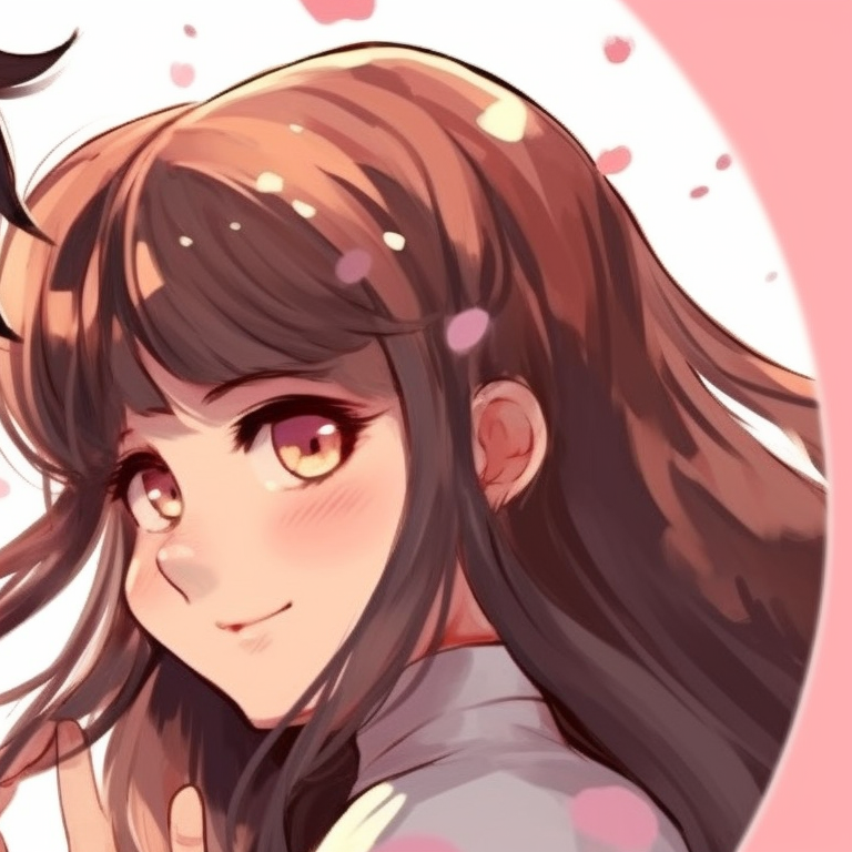 Two characters under cherry blossom trees, pastel pinks and dreamy expressions. fun cute matching pfp for couples pfp for discord.