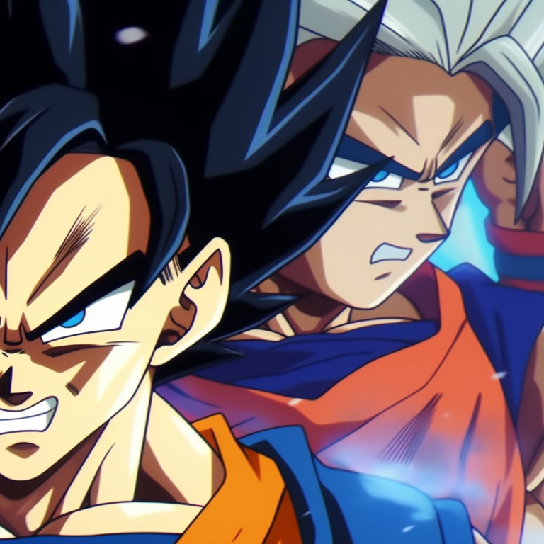 Goku and Vegeta in Super Saiyan forms, bright aura and intense expressions. best friend goku and vegeta matching pfp pfp for discord.