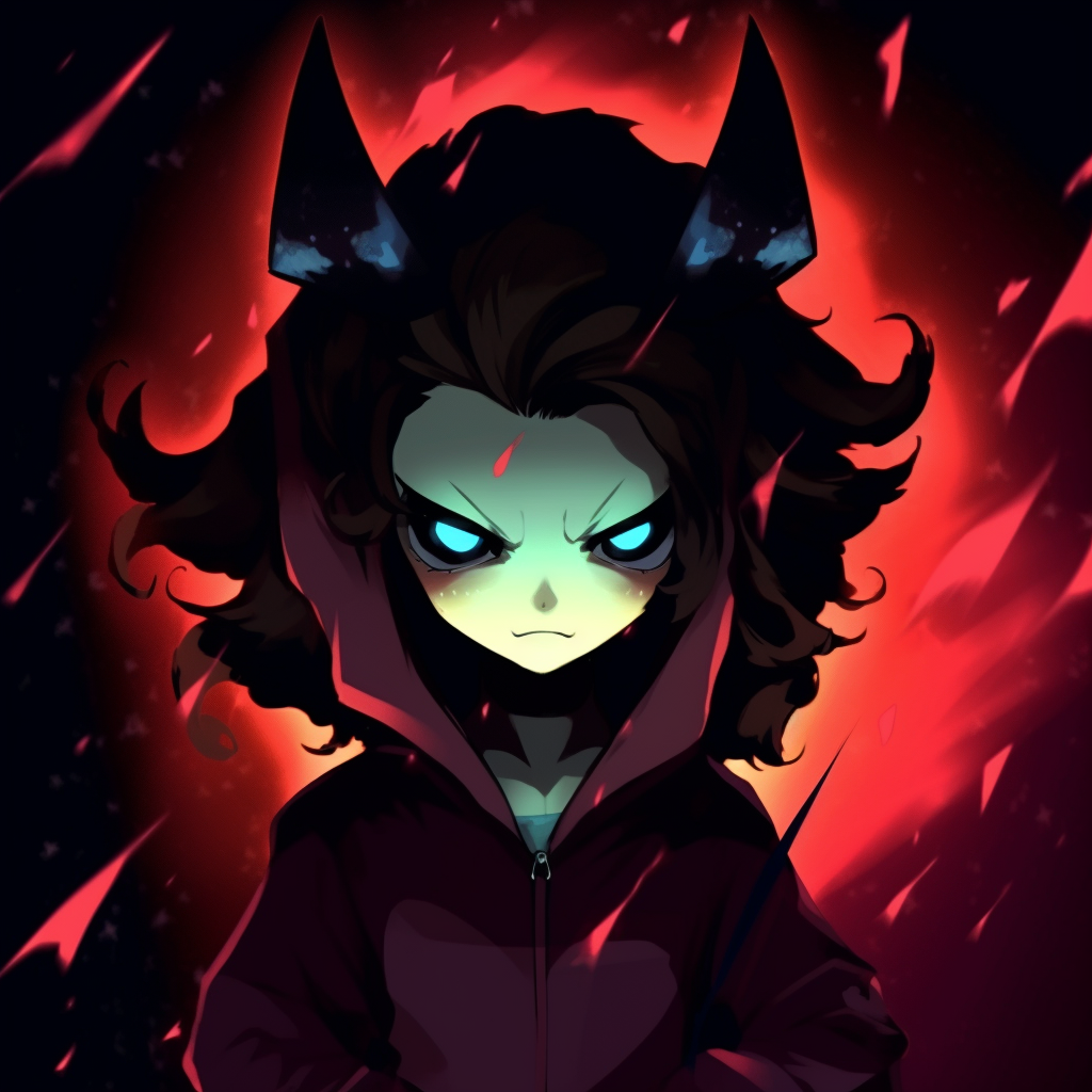 Nezuko under light, nuanced shadows and play of colors. stylish animated pfp
