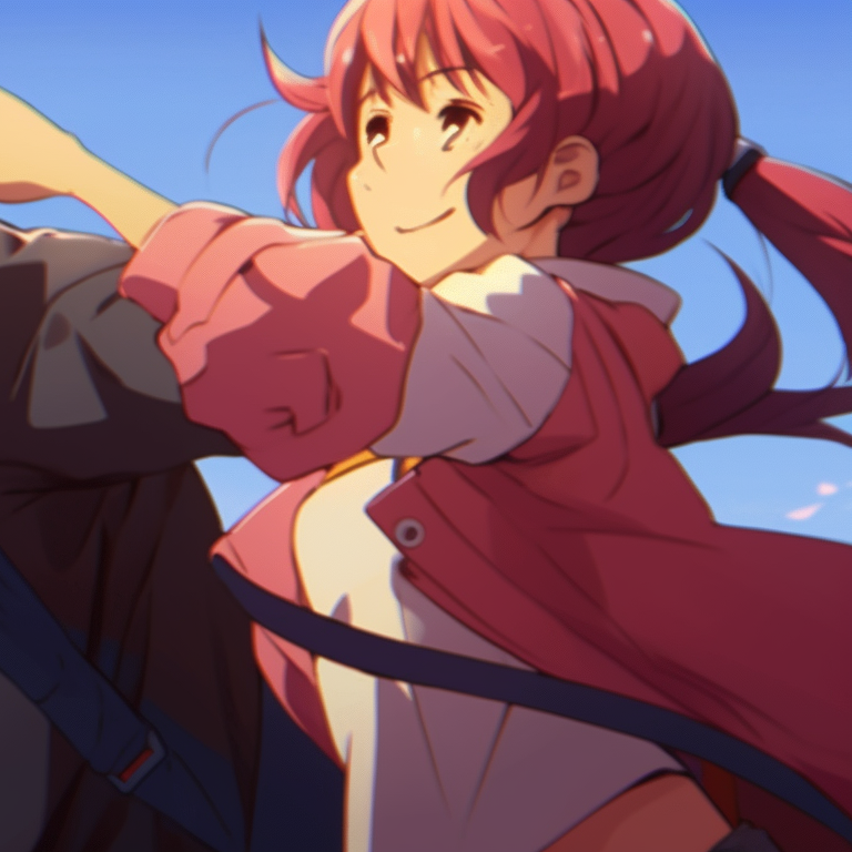 Two characters sharing a joyful moment, soft pastel palette enhancing the tender vibe. matching pfp gifs for best friends pfp for discord.