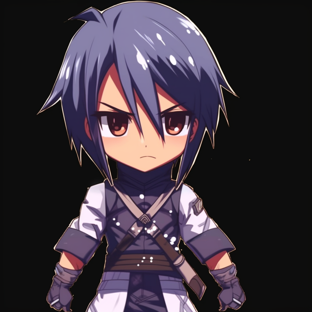 Classic pose of Sasuke, strong focus on character design and bold colors. aesthetics of cringe anime pfp pfp for discord.