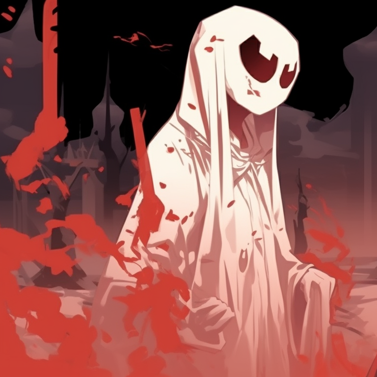 Two characters with moon and lunatic-themed clothing, detailed patterns and dim lighting halloween pfps - matching theme with sad tone pfp for discord.