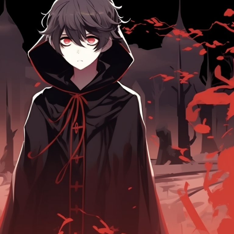 Two characters with moon and lunatic-themed clothing, detailed patterns and dim lighting halloween pfps - matching theme with sad tone pfp for discord.