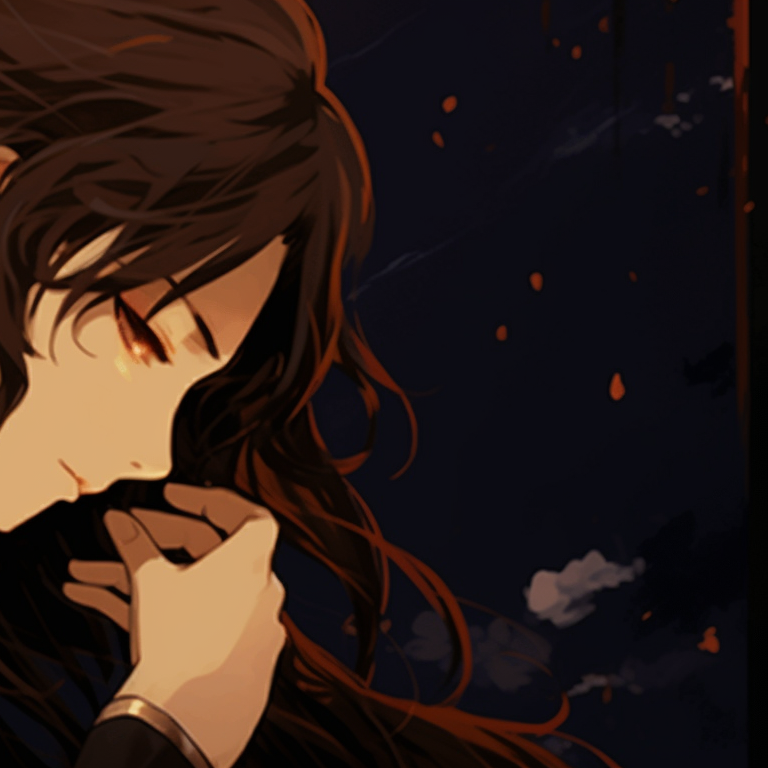 Two characters locked in a gaze, stardust effects and soft background hues. anime matching pfp gifs inspiration pfp for discord.