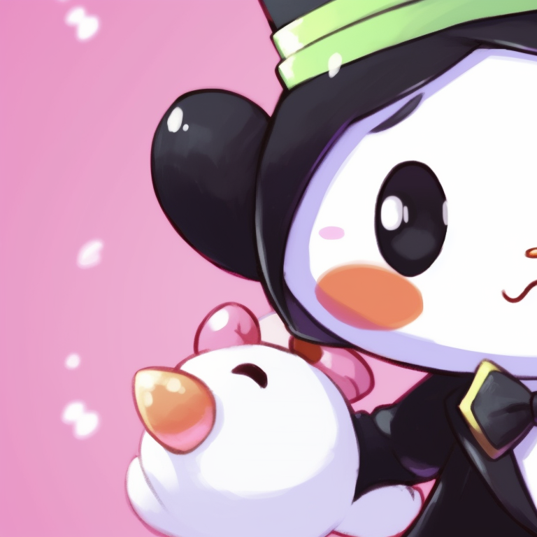 Hangyodon and Purin, retaining soft pastel color palettes, engaged in gentle interaction. sanrio captivating matching pfp pfp for discord.