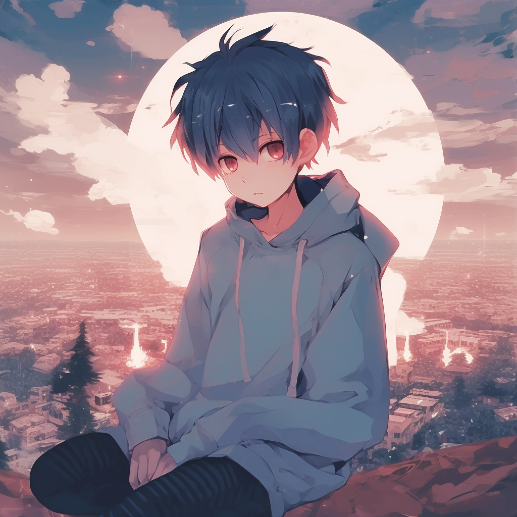 Reflective image of Shouya Ishida and Nishimiya Shouko from A Silent Voice, muted tones and somber atmosphere. anime pfp sad artworks pfp for discord.