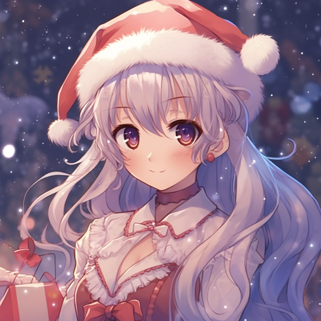 Sailor Moon dressed in festive attire, pastel colors and soft Christmas lights. christmas anime series