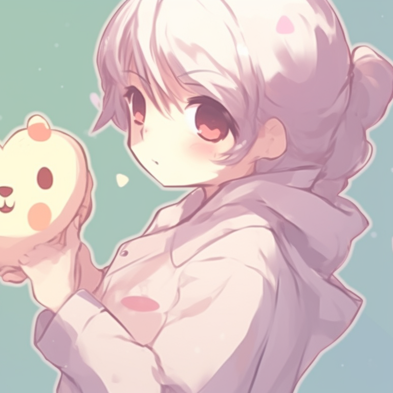 Close-up of two characters with interlocked pinkies, blush marks and sweet expressions. creating cute pfp match pfp for discord.