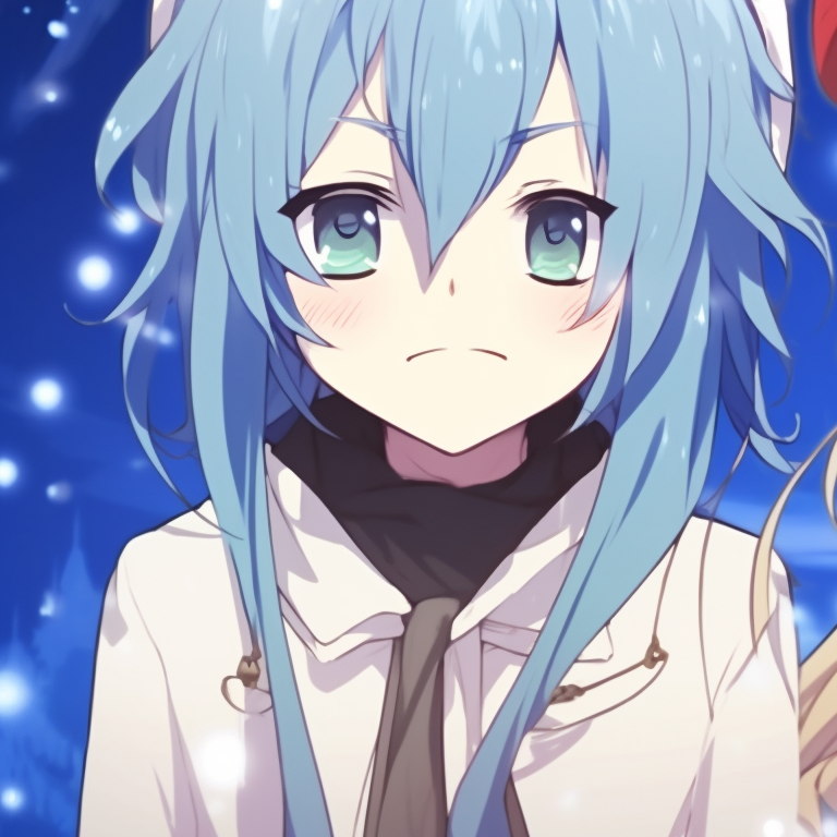 Two characters inside a snow globe, soft shading and pastel colors, sharing a happy moment. matching christmas meme pfp ideas pfp for discord.