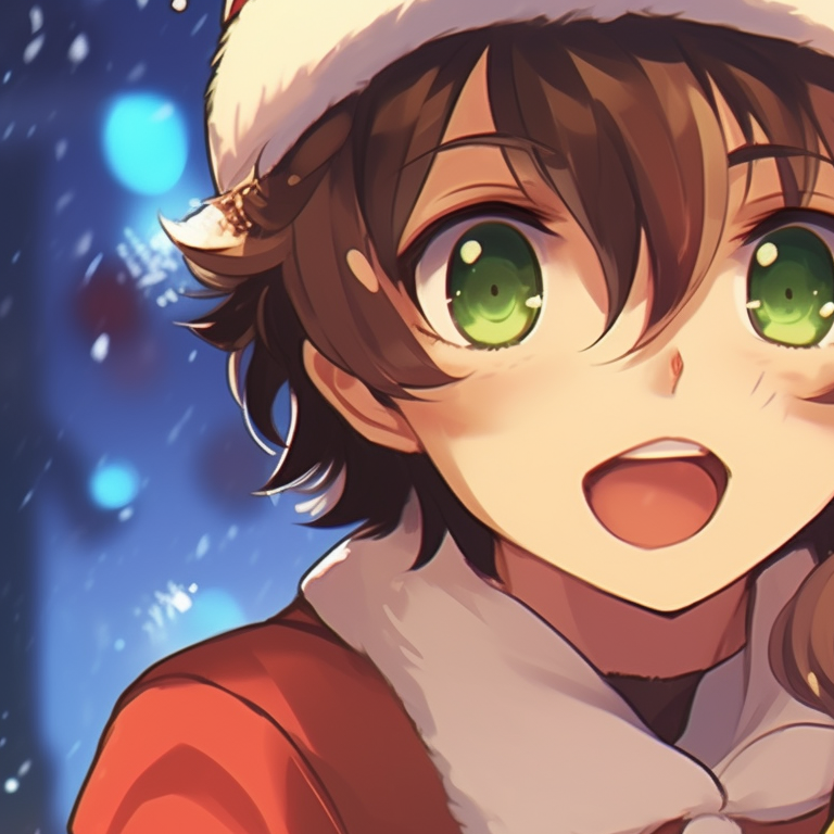 Two characters under a frosted window, contrasting cool tones and warm love. latest matching christmas themed pfp pfp for discord.