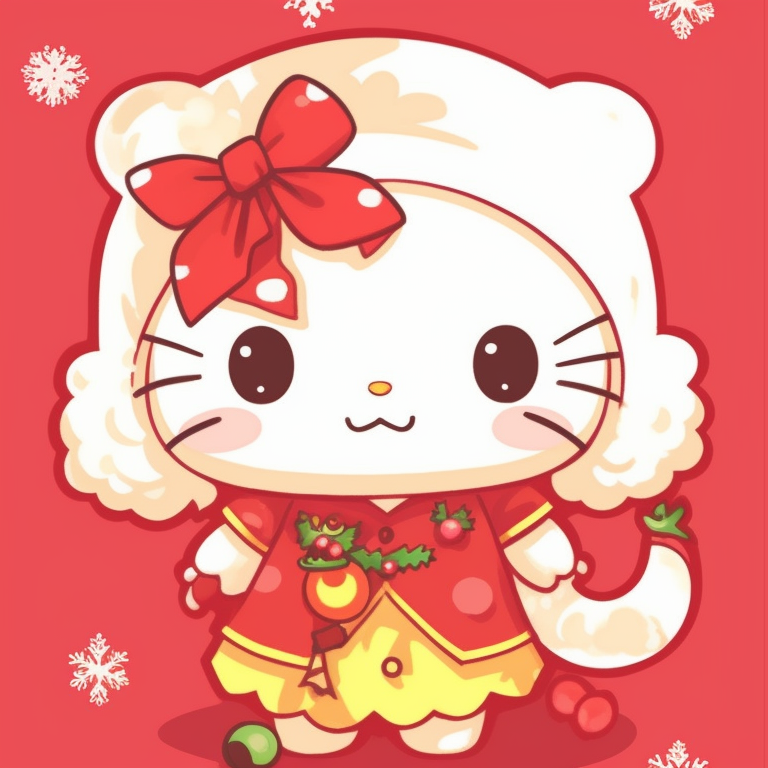 Profile pictures of My Melody and Kuromi, holding candy canes under mistletoe. best matching sanrio christmas pfp for festivities pfp for discord.