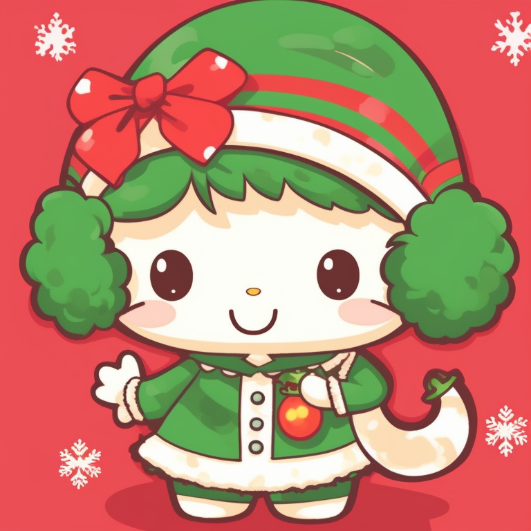 Profile pictures of My Melody and Kuromi, holding candy canes under mistletoe. best matching sanrio christmas pfp for festivities pfp for discord.