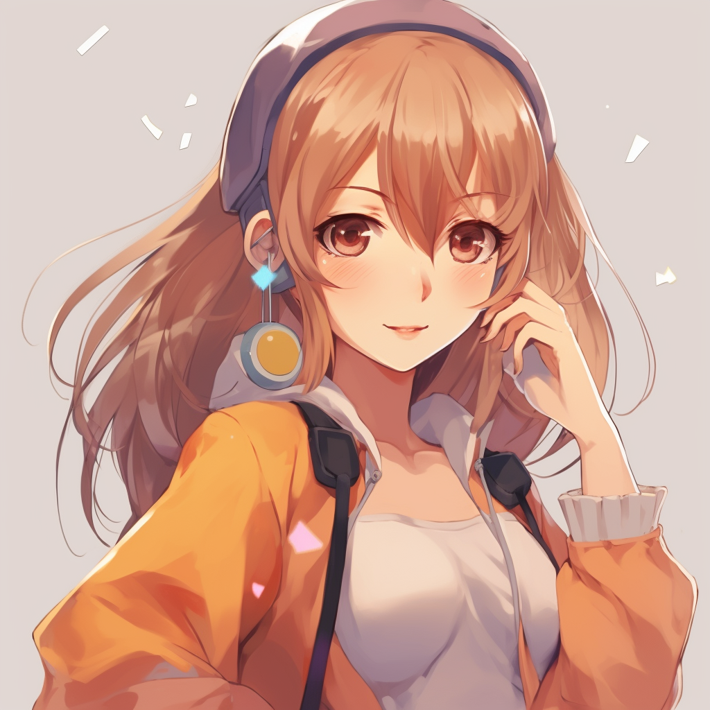 Anime girl in casual yet trendy outfit, realistic shading and bright colors. stylish anime girl pfp pfp for discord.