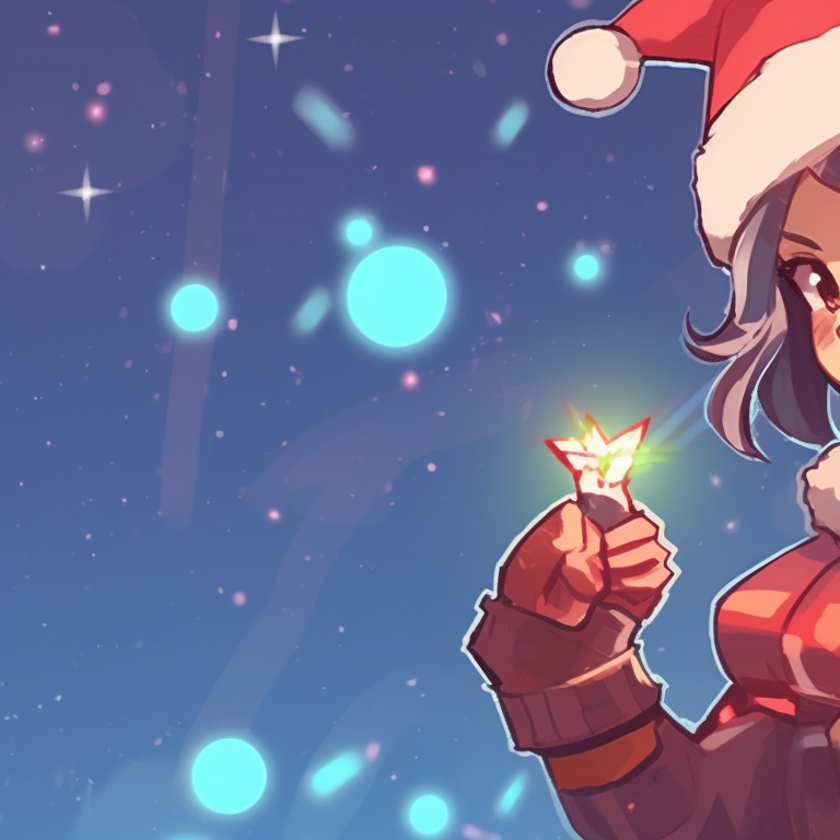 Two characters in intense close-quarters fight, vibrant colors and Christmas paraphernalia valorant christmas pfp matchups pfp for discord.