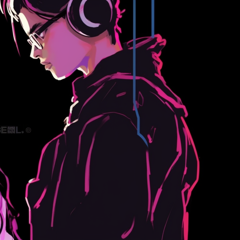 Two pixelated characters, bold lines with pixel art details, vibrant colors. modern matching pfp for tech-savvy couples pfp for discord.