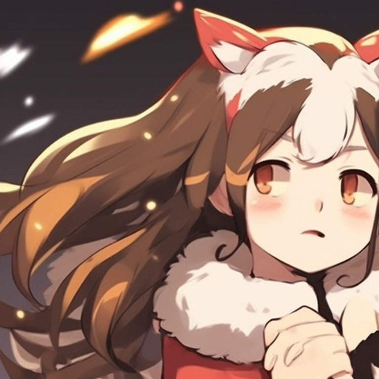 Two characters, holding candy canes, festive expressions with detailed shading. matching nezuko and tanjiro christmas pfp pfp for discord.