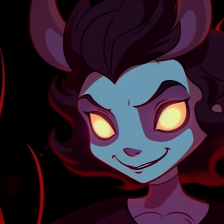 Two characters, Hades and Meg, bold colors and comic-style art, sulking. disney villain halloween matching pfps pfp for discord.