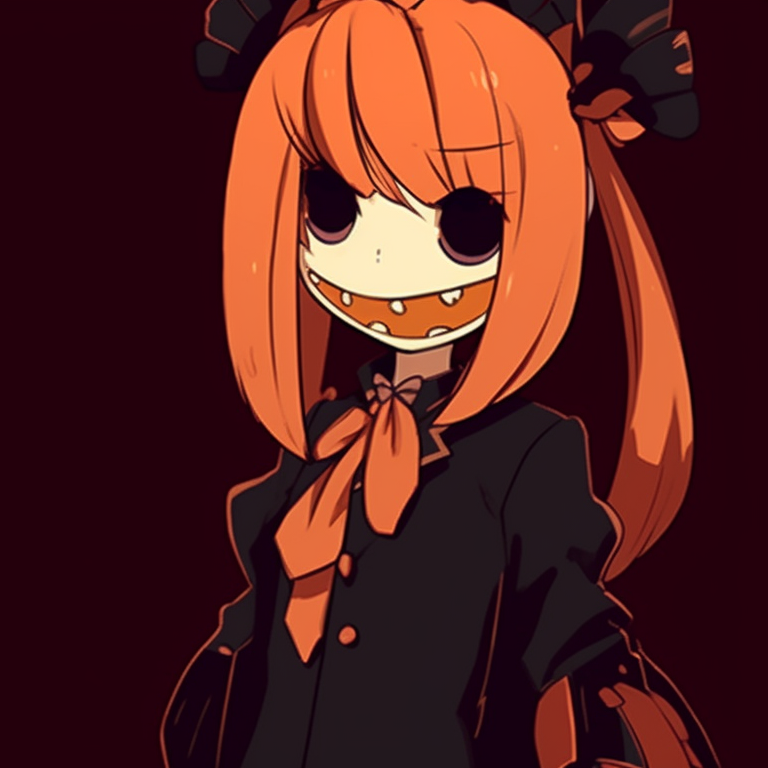 Two characters, cartoonish style and bold colors, dressed as a ghost and a pumpkin. matching anime pfp gif halloween theme sets pfp for discord.