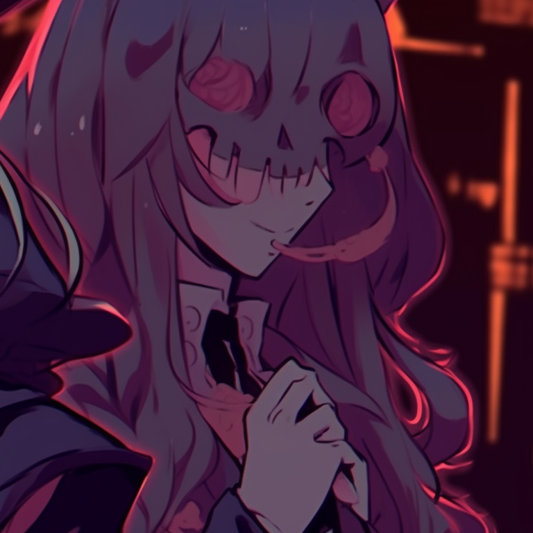 Two characters in opposing sinister roles, detailed art and chilling expressions. spooky memes for halloween matching pfp pfp for discord.