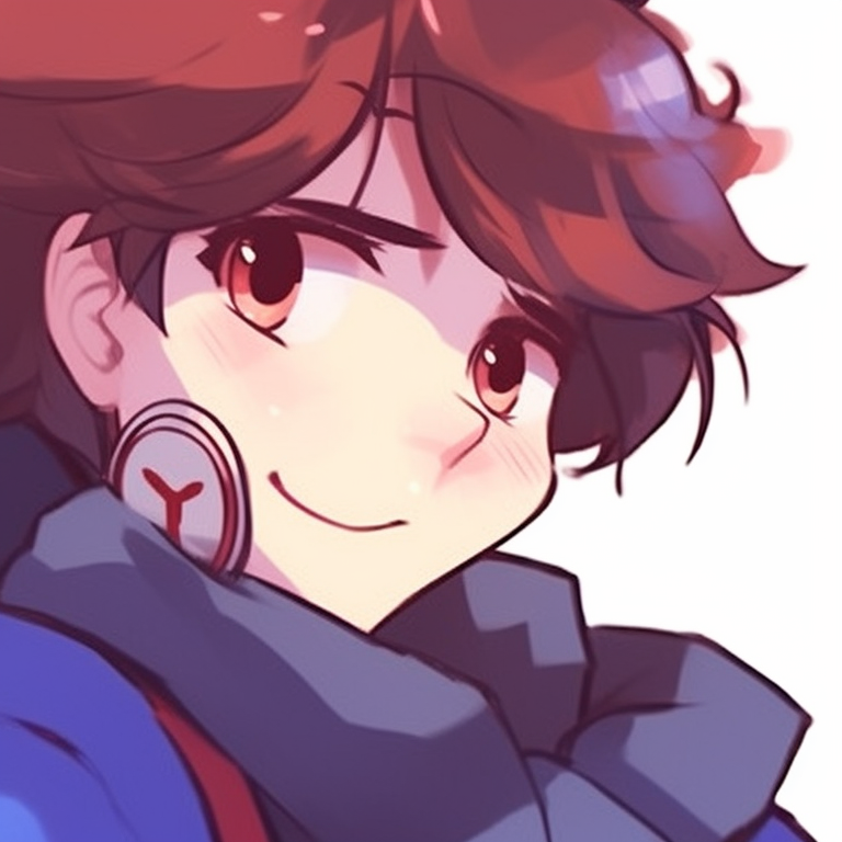 Two characters sharing a joke, vivid colors and detailed anime style. funny pfp for pairs pfp for discord.