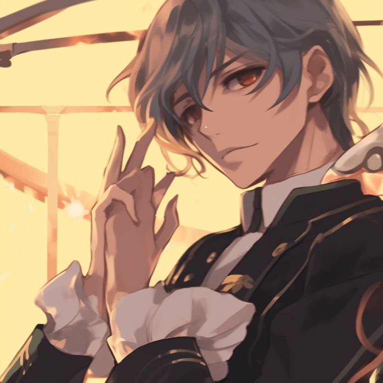 Two characters, golden scarves intertwining, showing connection. Blurred golden backdrop. exquisite golden pfp discord items pfp for discord.