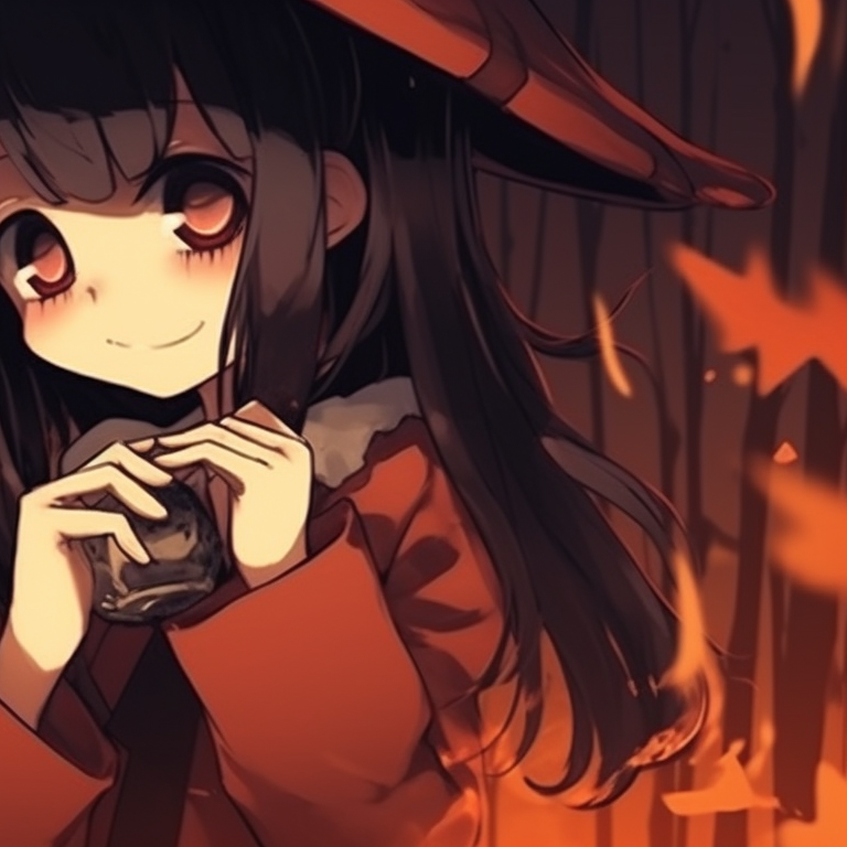 Characters sharing candy corn, soft lines with candy colors, playful atmosphere. perfect halloween matching pfp ideas pfp for discord.