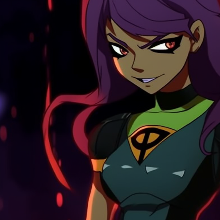 Robin and Starfire in battle ready poses, sharp lines and warm colors. teen titans robin and starfire matching pfp pfp for discord.