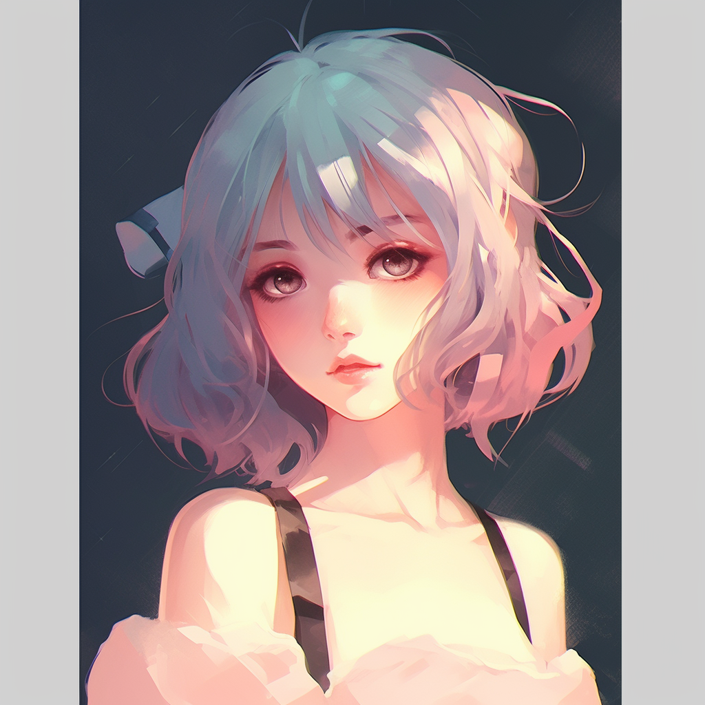 Delicate anime character with pastel colors and a serene expression. aesthetic pfp in anime style