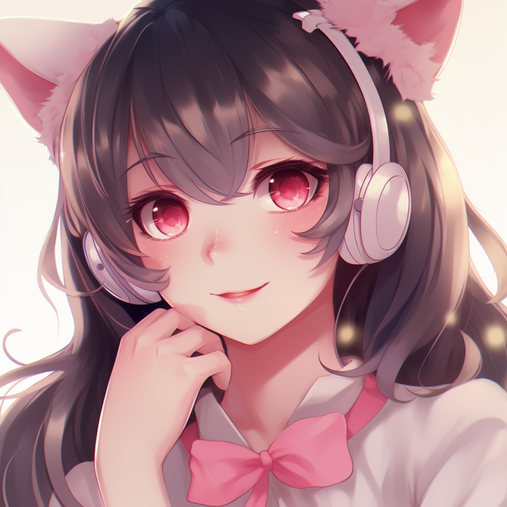 Cute Anime Egirl winking and showing tongue, accentuated with vibrant colors and clean lines. cute anime egirl pfp pfp for discord.