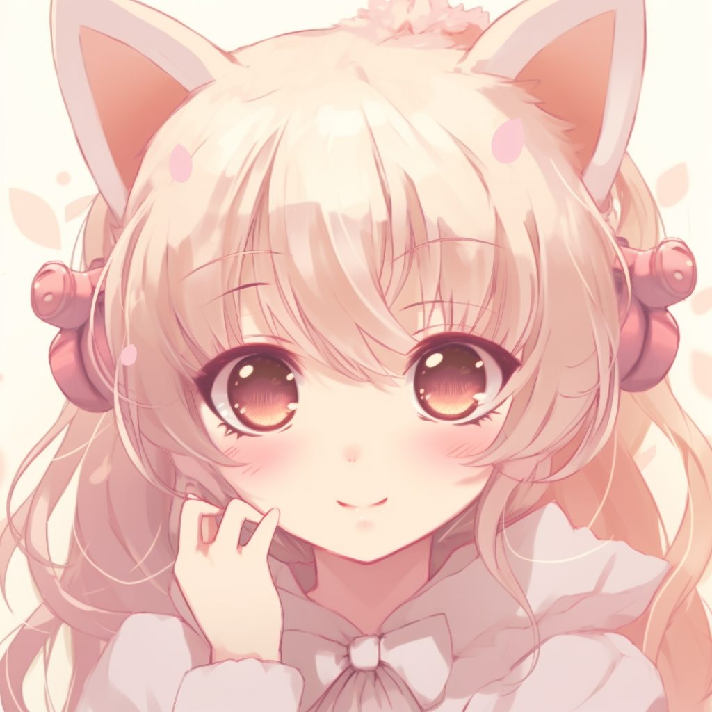 Close-up of kawaii anime girl's smile, showcasing soft shading technique and cheerful aura. uniquely kawaii anime pfp images