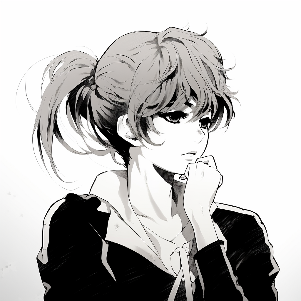 Goku in his Super Saiyan form, classic high energy lines and monochrome shading. vintage anime black and white pfp