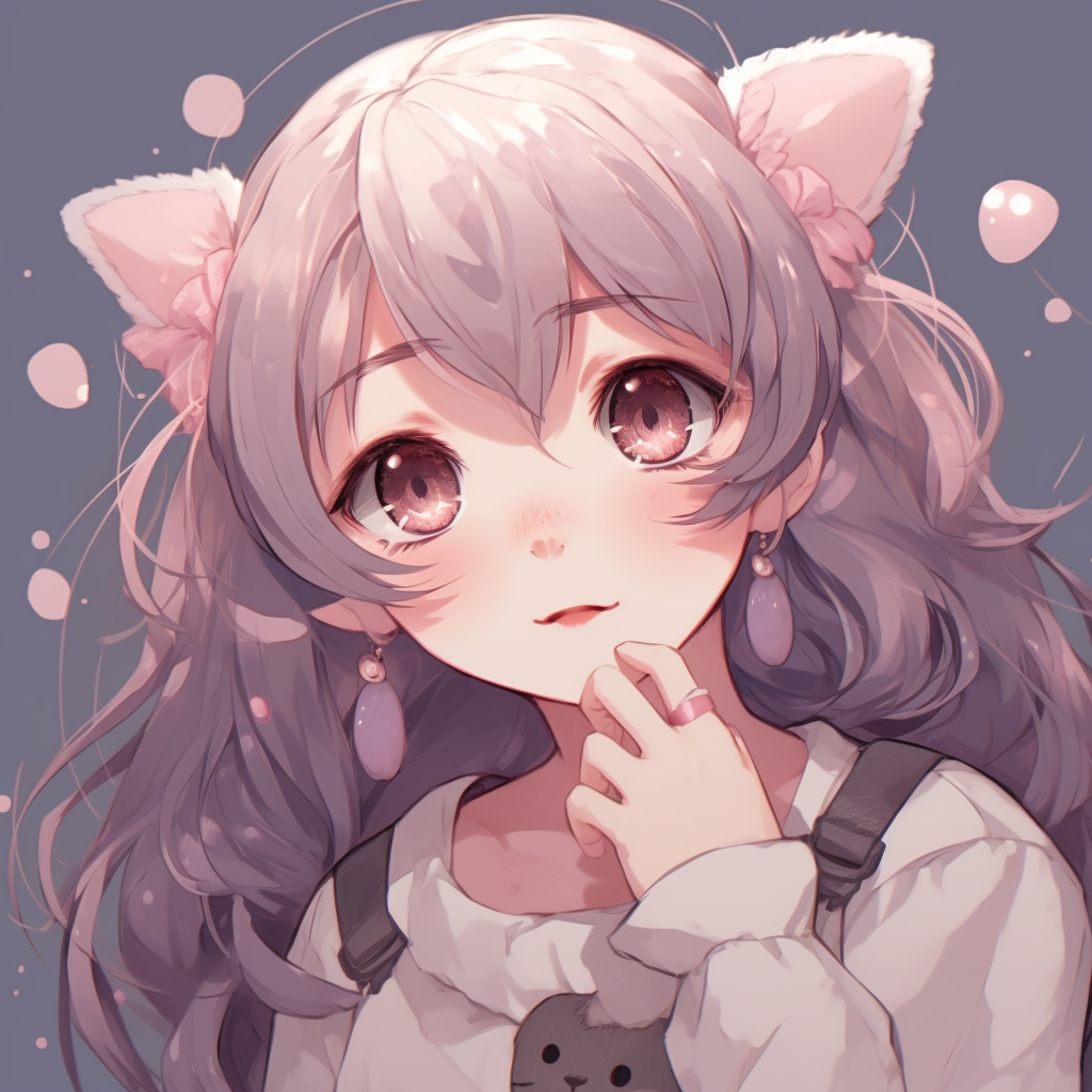 Anime girl cuddling a big fluffy cat, emphasis on the cute expression and warm colors. cute anime pfp girl stylesHD, free download
